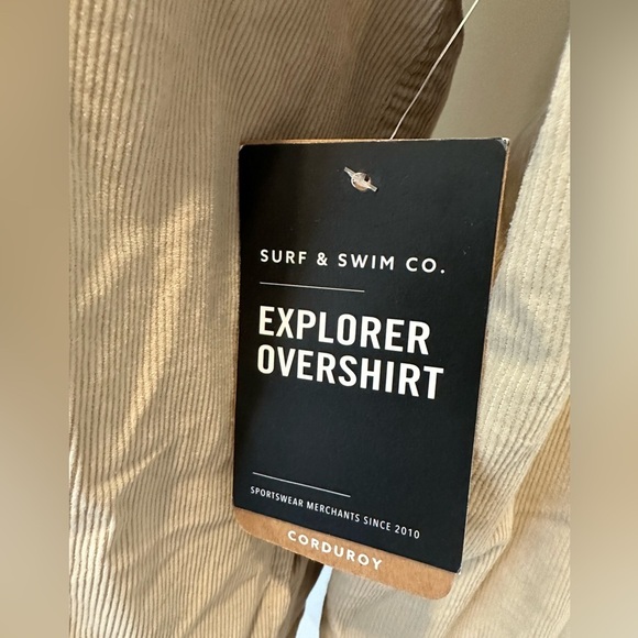 Surf & Swim Co. Explorer Overshirt Corduroy Cement Colour SZ M Button Front NWT - Picture 2 of 8